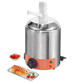 VEVOR Electric Cheese Dispenser with Pump, 2.3 Qt Commercial Hot Fudge Warmer, Plastic Pump Dispenser