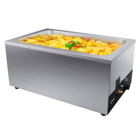 VEVOR Commercial Food Warmer 24QT Bain Marie 1200W Electric Buffet Warmer Soup Warmer Stove Steam Countertop Stainless Steel Container Temperatur