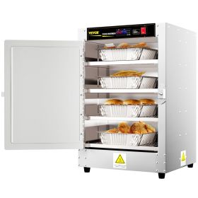 VEVOR Hot Box Food Warmer, 16"x16"x24" Concession Warmer with Water Tray, Four Disposable Catering Pans, Countertop Pizza, Patty, Pastry, Empanad