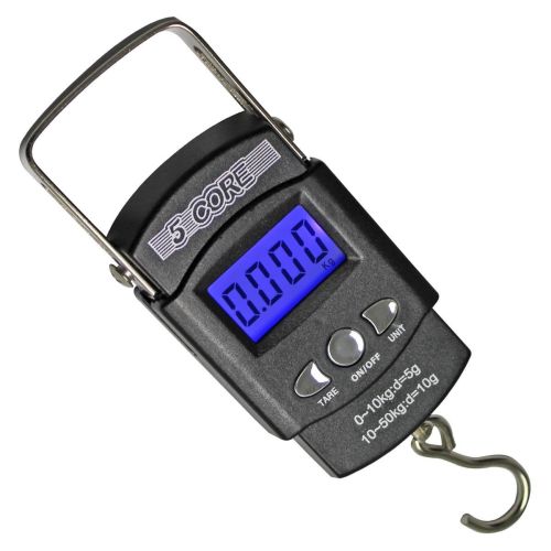 5 Core Fish Scale 110 LBS 50 KG Luggage Handheld Portable Electronic Balance Digital Fishing Postal Hanging Hook Scale with 2 AAA Batteries Built 5 Core Fish Scale 110 LBS 50 KG Luggage Handheld Portable Electronic Balance Digital Fishing Postal Hanging Hook Scale with 2 AAA Batteries Built